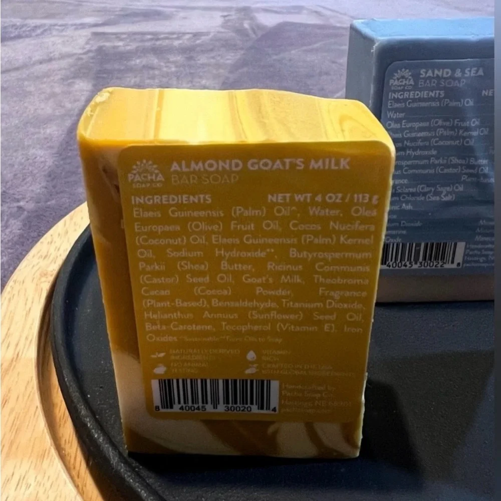 NEW 4 SOAPS FROM PACHA SOAP CO 100% NATURAL ARTISAN EXFOLIATING BARS 4OZ EACH - Picture 12 of 14